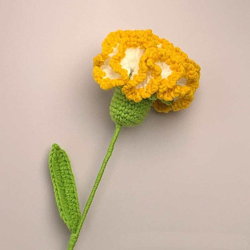 Carnation Crochet Flower Handmade Knitted Flower Gift for Lover - yournamenecklaceau