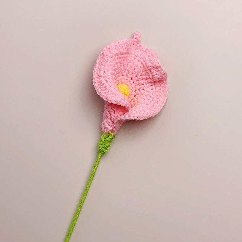 Calla Lily Crochet Flower Handmade Knitted Flower Gift for Lover - yournamenecklaceau