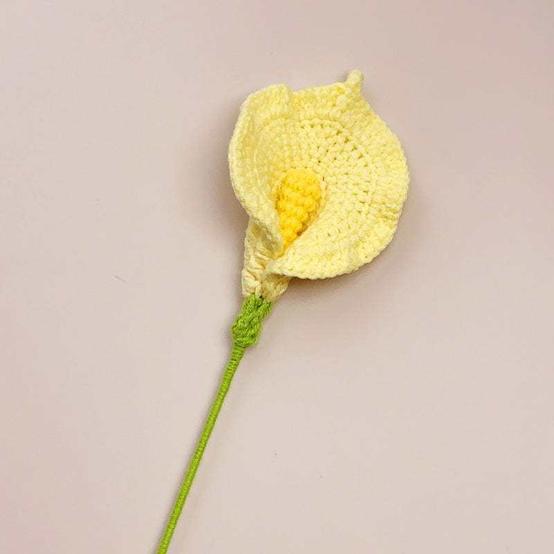 Calla Lily Crochet Flower Handmade Knitted Flower Gift for Lover - yournamenecklaceau