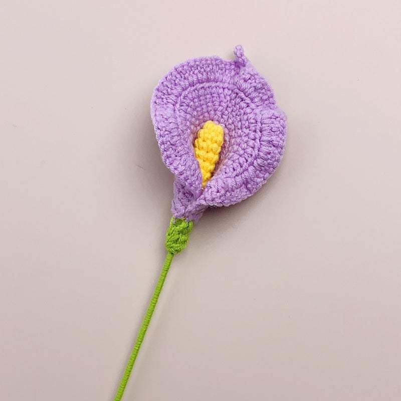 Calla Lily Crochet Flower Handmade Knitted Flower Gift for Lover - yournamenecklaceau