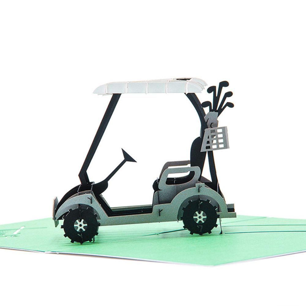Father's Day 3D Pop Up Card Golf Cart Greeting Card for Dad - yournamenecklaceau