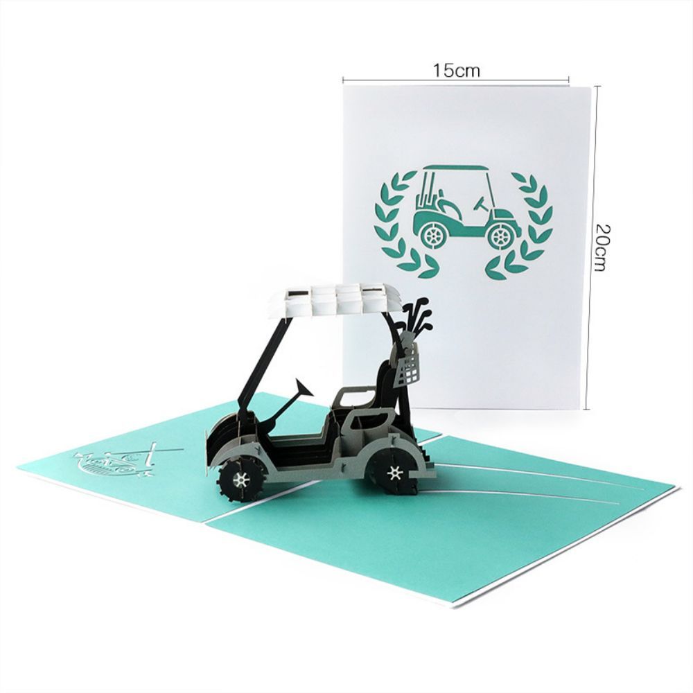 Father's Day 3D Pop Up Card Golf Cart Greeting Card for Dad - yournamenecklaceau