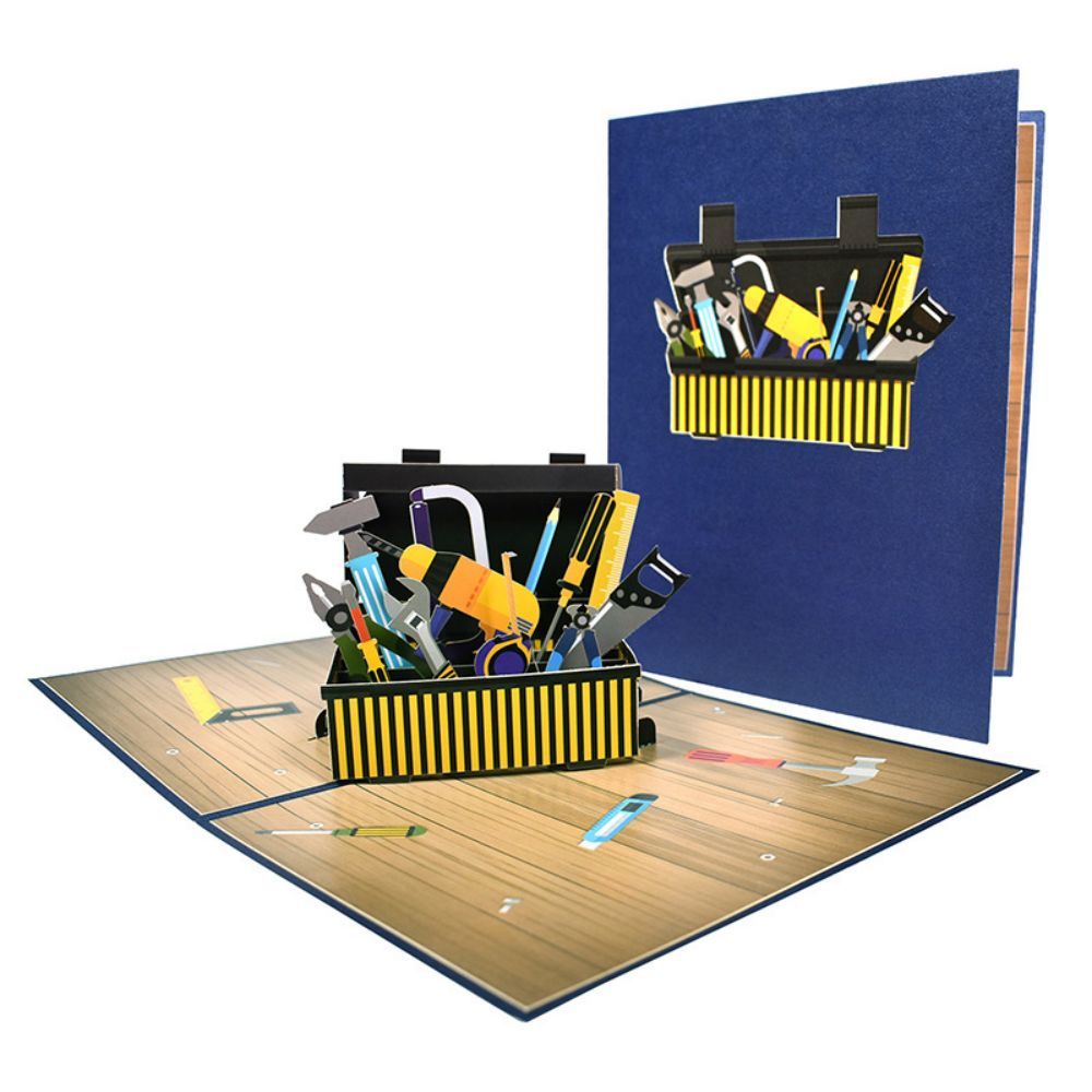 Father's Day 3D Pop Up Card Toolbox Greeting Card for Dad - yournamenecklaceau
