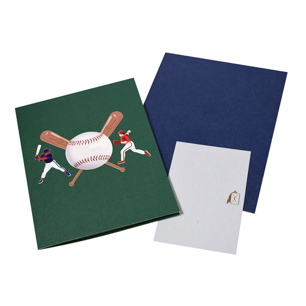 Father's Day 3D Pop Up Card Baseball Game Greeting Card - yournamenecklaceau