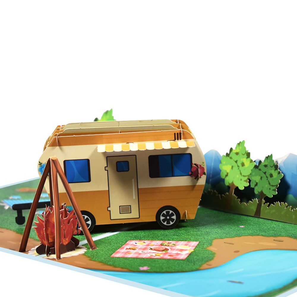 RV Travel 3D Pop Up Greeting Card for Travel Lover - yournamenecklaceau