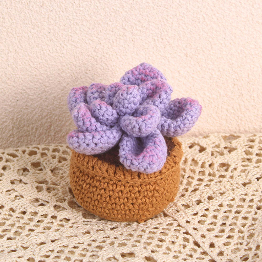 Succulent Crochet Potted Plants Completed Hand Woven Knitted Potted Plants Gift for Handicraft Lover - yournamenecklaceau
