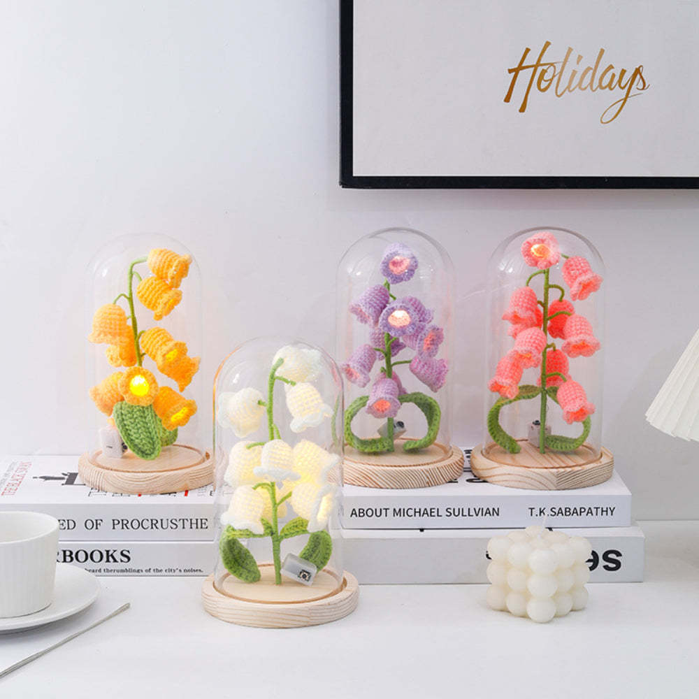 Lily of the Valley Flower Night Lights Crochet Artificial Lily Lamp Home Decor Gifts - yournamenecklaceau