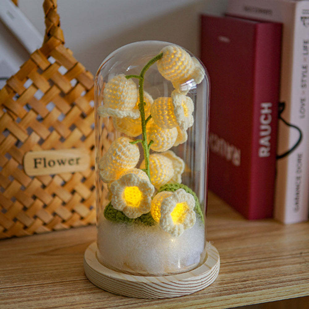 Lily of the Valley Flower Night Lights Crochet Artificial Lily Lamp Home Decor Gifts - yournamenecklaceau