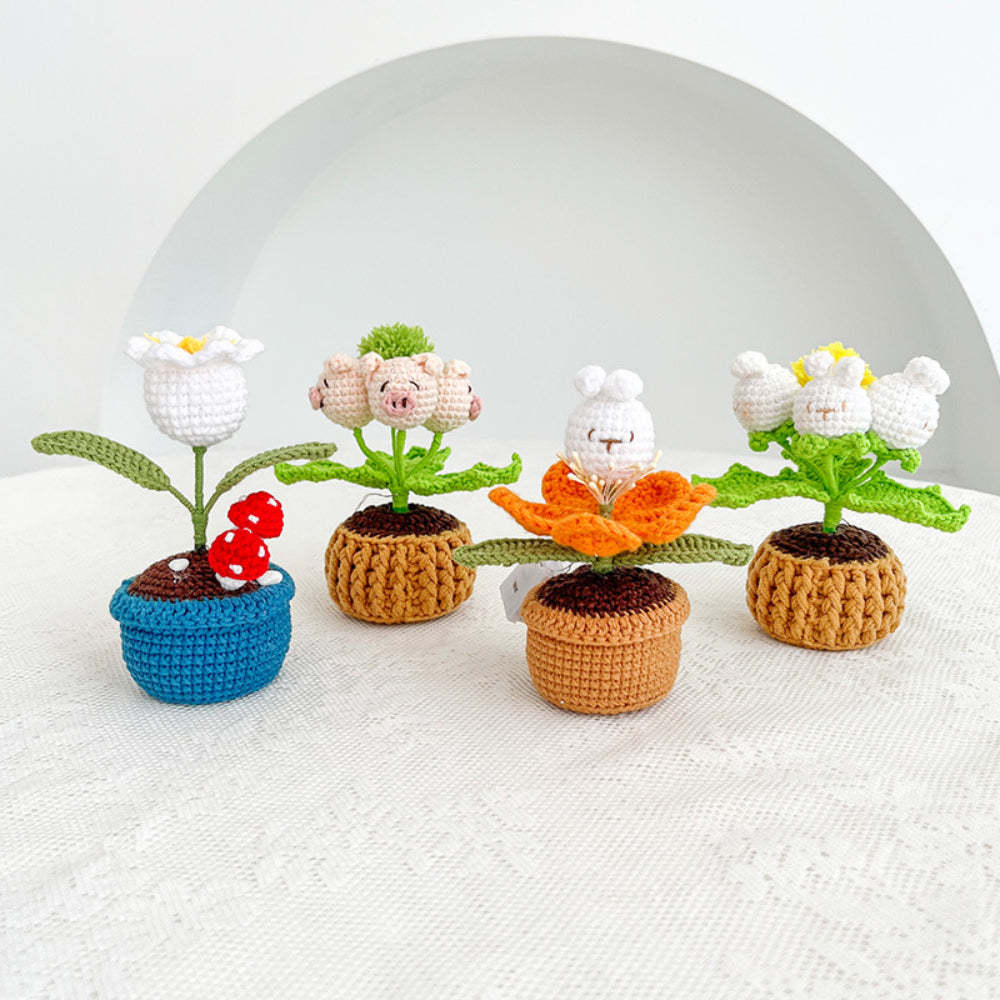 Doll Flowers Night Light Crochet Artificial Lamp Home Decor Gifts - yournamenecklaceau