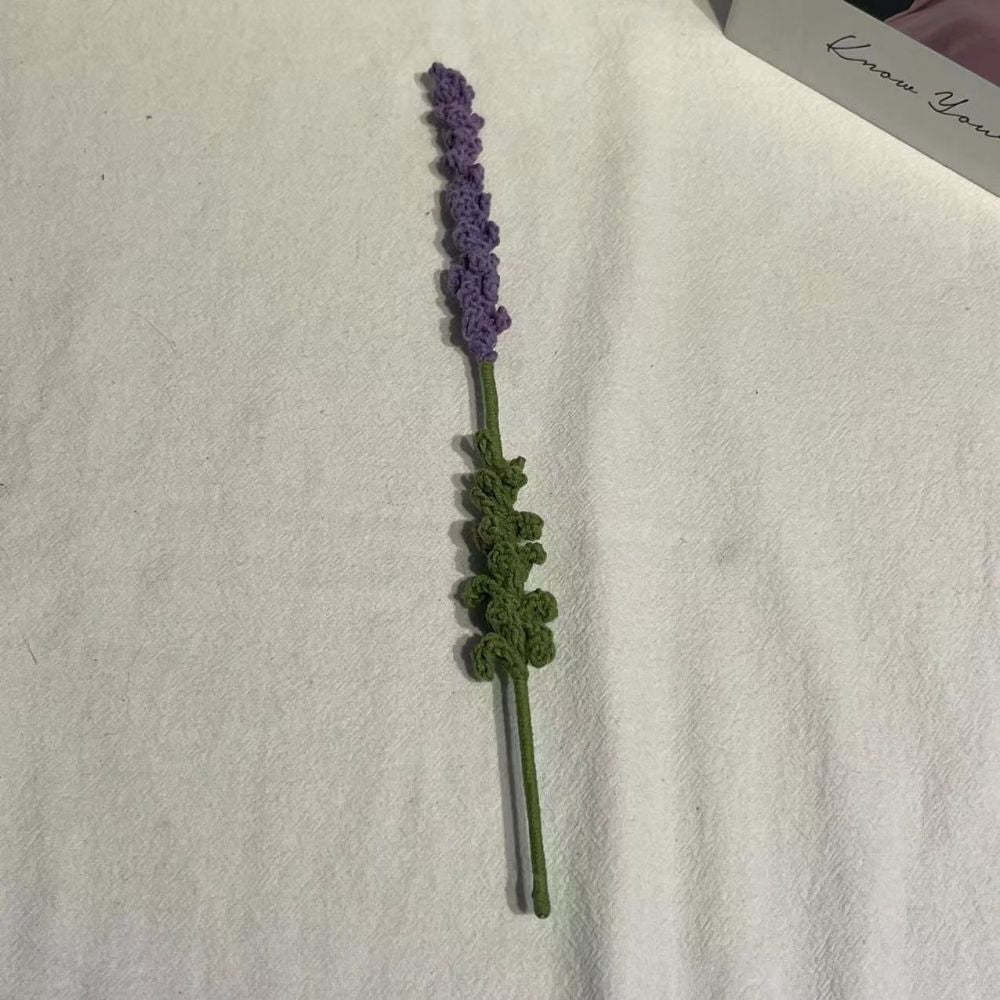 1pc Handmade Knitted Flower Lavender Crochet Flower Gift for Her - yournamenecklaceau