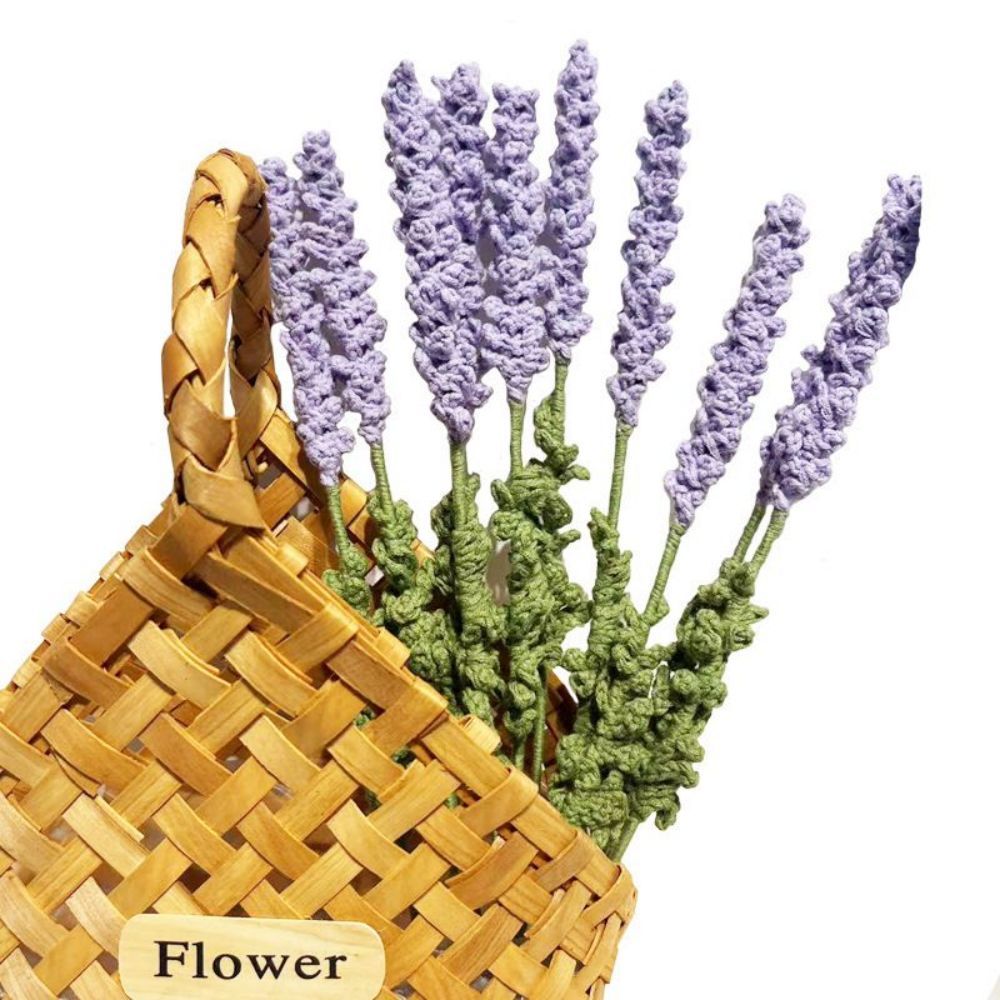 1pc Handmade Knitted Flower Lavender Crochet Flower Gift for Her - yournamenecklaceau