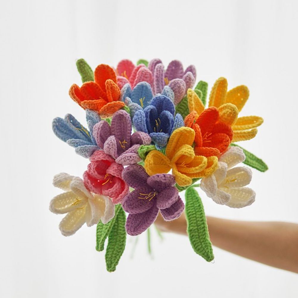 1pc Handmade Knitted Flower Blooming Tulip Crochet Flower Gift for Her - yournamenecklaceau