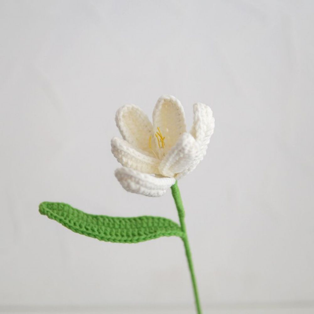 1pc Handmade Knitted Flower Blooming Tulip Crochet Flower Gift for Her - yournamenecklaceau