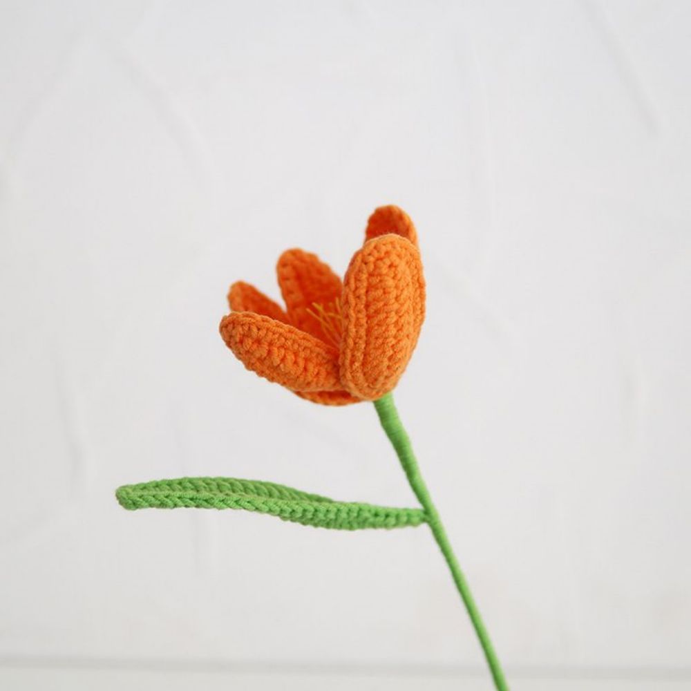 1pc Handmade Knitted Flower Blooming Tulip Crochet Flower Gift for Her - yournamenecklaceau