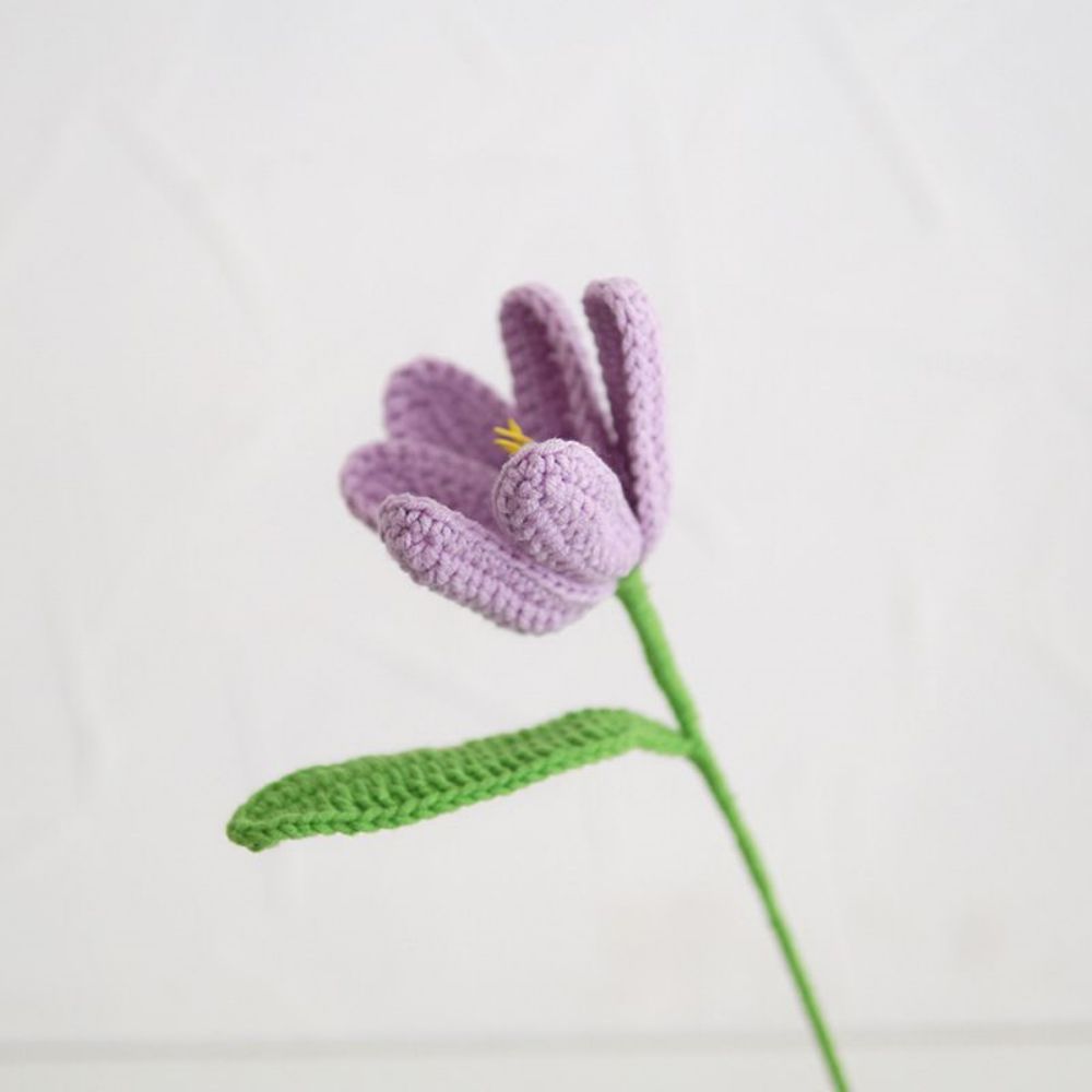 1pc Handmade Knitted Flower Blooming Tulip Crochet Flower Gift for Her - yournamenecklaceau