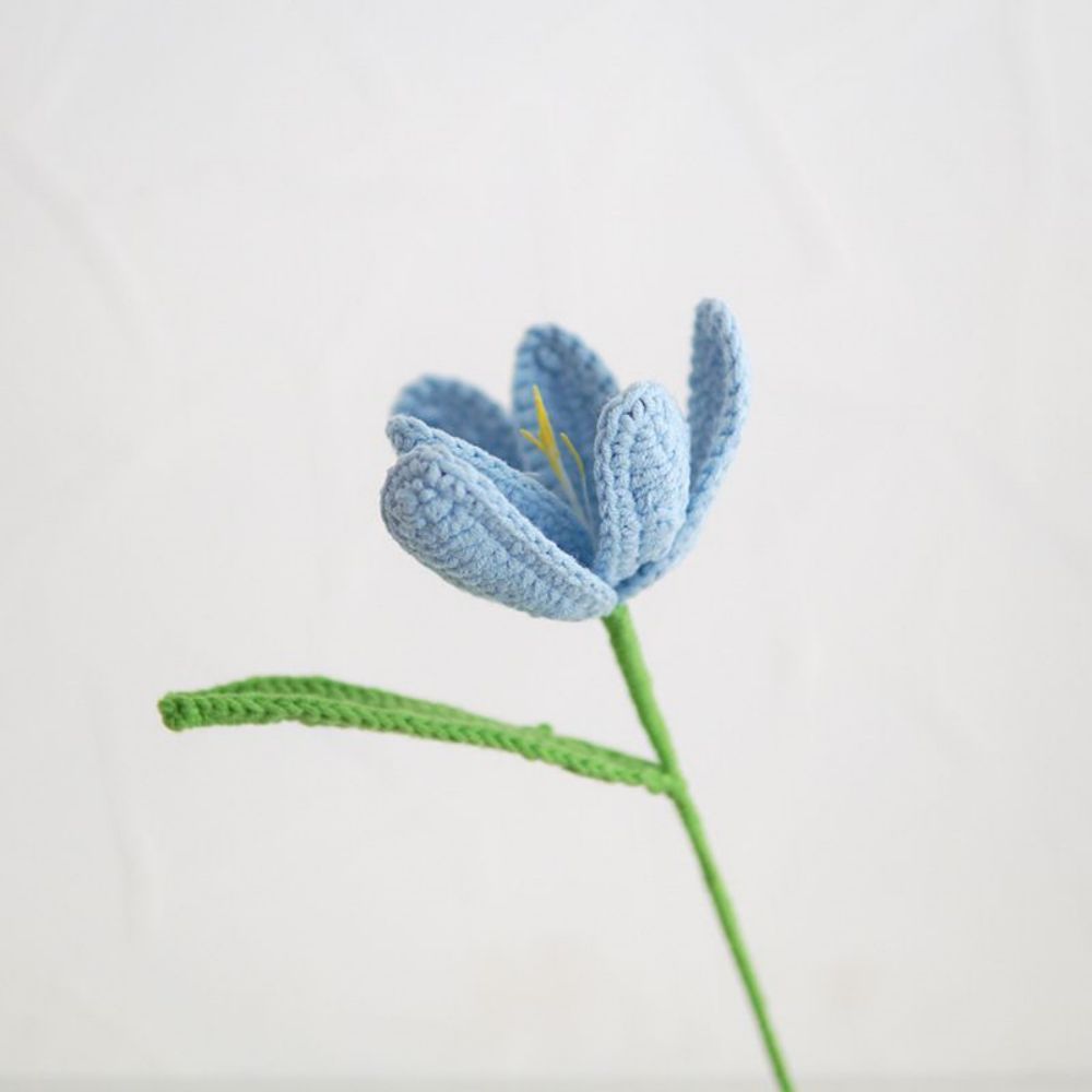 1pc Handmade Knitted Flower Blooming Tulip Crochet Flower Gift for Her - yournamenecklaceau