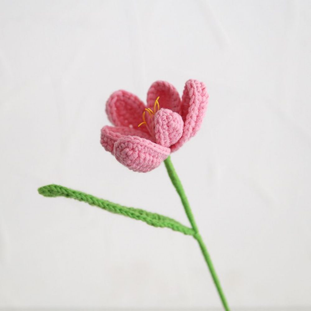 1pc Handmade Knitted Flower Blooming Tulip Crochet Flower Gift for Her - yournamenecklaceau