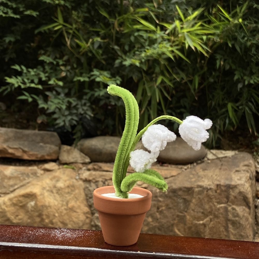 Pipe Cleaner Potted Plant Handmade Twist Stick Flowers Gift - yournamenecklaceau