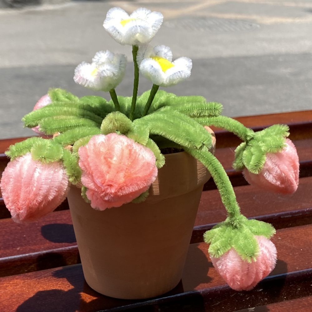 Pipe Cleaner Potted Plant Handmade Twist Stick Flowers Gift - yournamenecklaceau