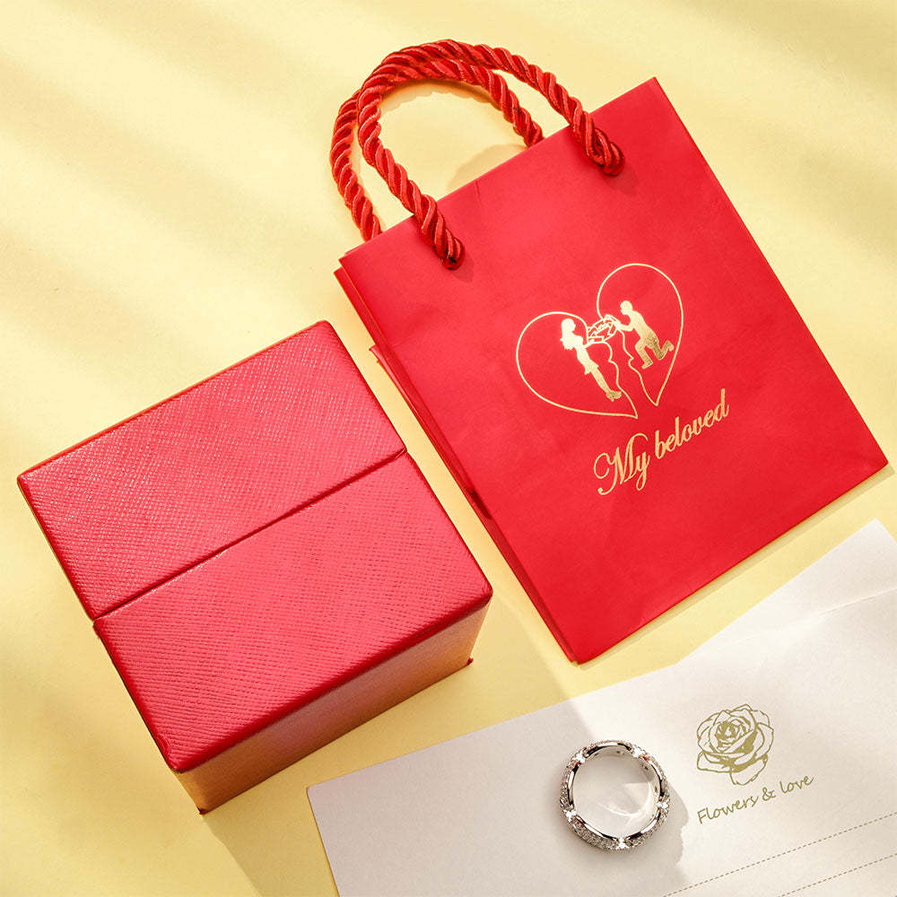 Liftable Rose Shaped Ring Gift Box Jewelry Organizer - yournamenecklaceau