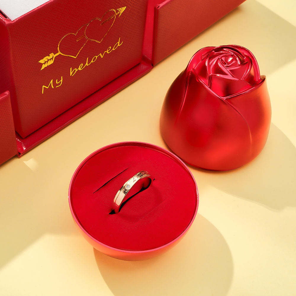 Liftable Rose Shaped Ring Gift Box Jewelry Organizer - yournamenecklaceau