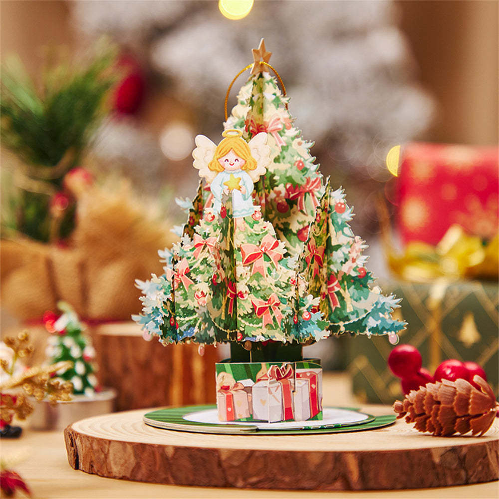 Angel Christmas Tree Ornaments Christmas 3D Pop Up Greeting Card - yournamenecklaceau
