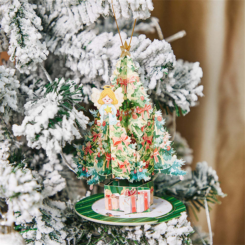 Angel Christmas Tree Ornaments Christmas 3D Pop Up Greeting Card - yournamenecklaceau