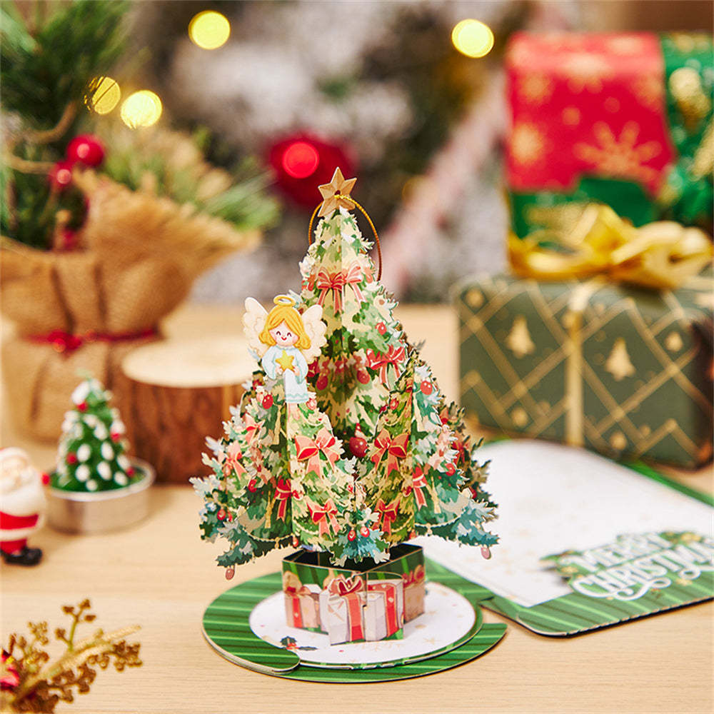 Angel Christmas Tree Ornaments Christmas 3D Pop Up Greeting Card - yournamenecklaceau