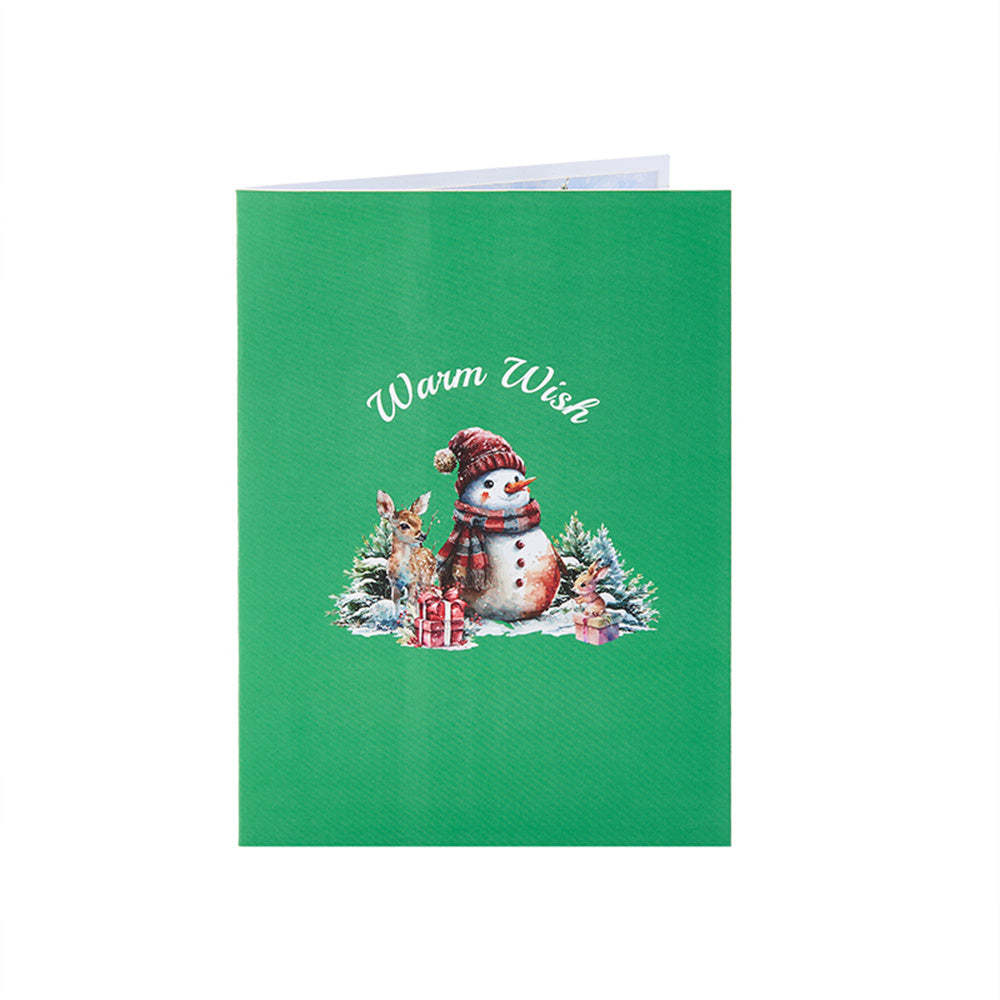 Christmas 3D Pop Up Card Christmas Snowman Jungle Greeting Card - yournamenecklaceau