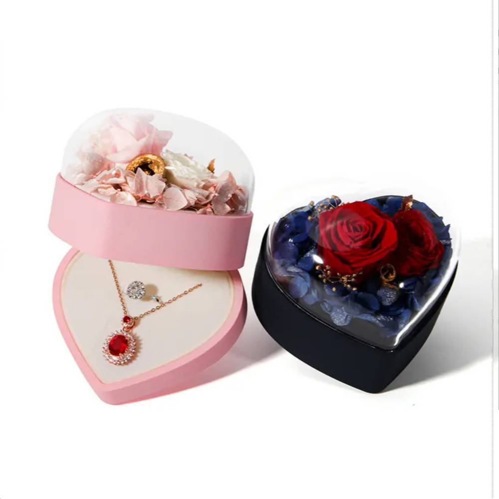 Rose Jewelry Box Heart Gift Box Necklace Gift Box Valentine's Day Gift for Her - yournamenecklaceau