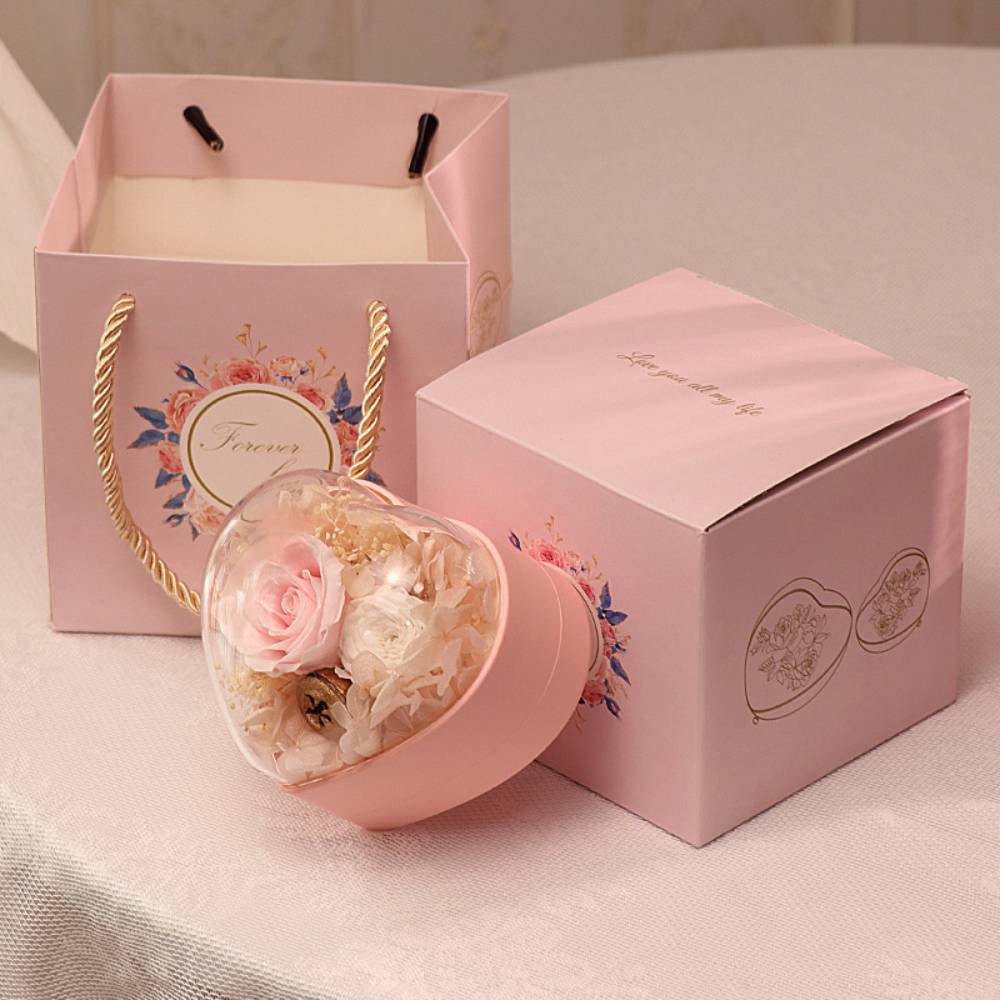 Rose Jewelry Box Heart Gift Box Necklace Gift Box Valentine's Day Gift for Her - yournamenecklaceau
