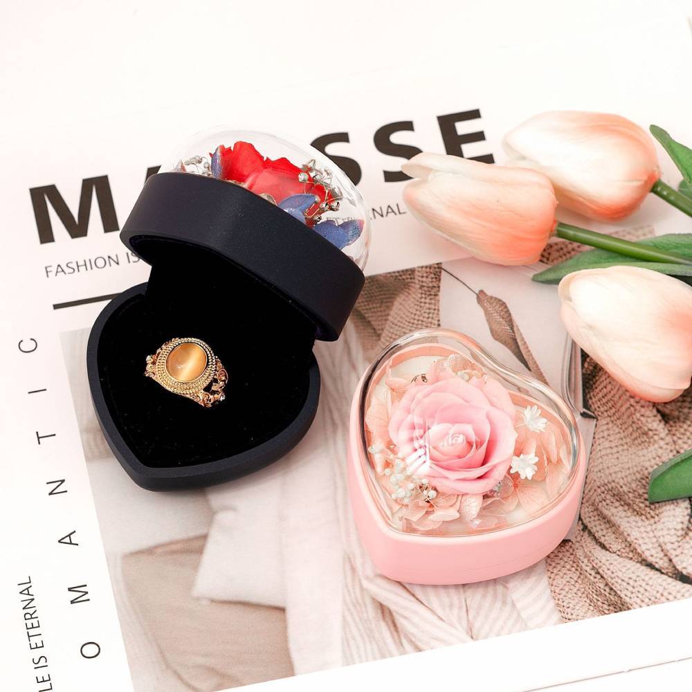 Rose Jewelry Box Heart Gift Box Necklace Gift Box Valentine's Day Gift for Her - yournamenecklaceau
