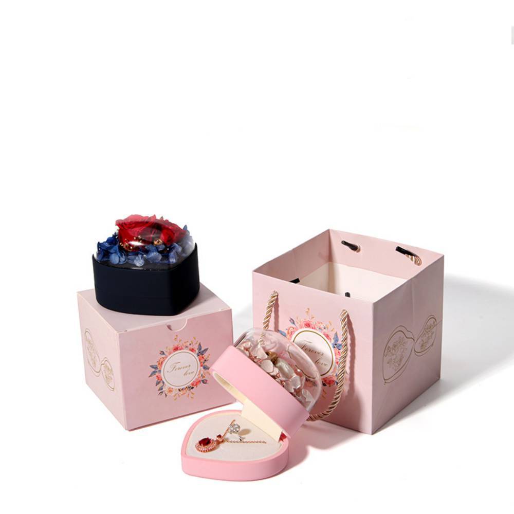 Rose Jewelry Box Heart Gift Box Necklace Gift Box Valentine's Day Gift for Her - yournamenecklaceau