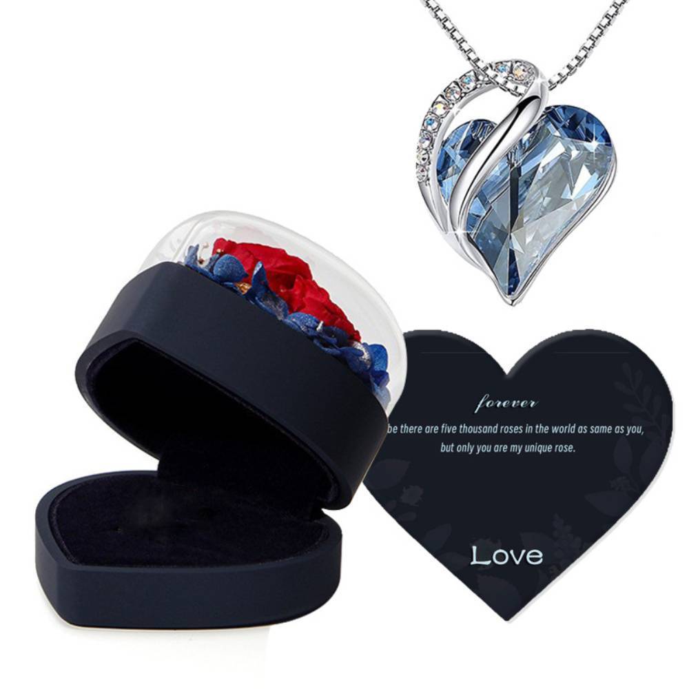 Rose Jewelry Box Heart Gift Box Necklace Gift Box Valentine's Day Gift for Her - yournamenecklaceau