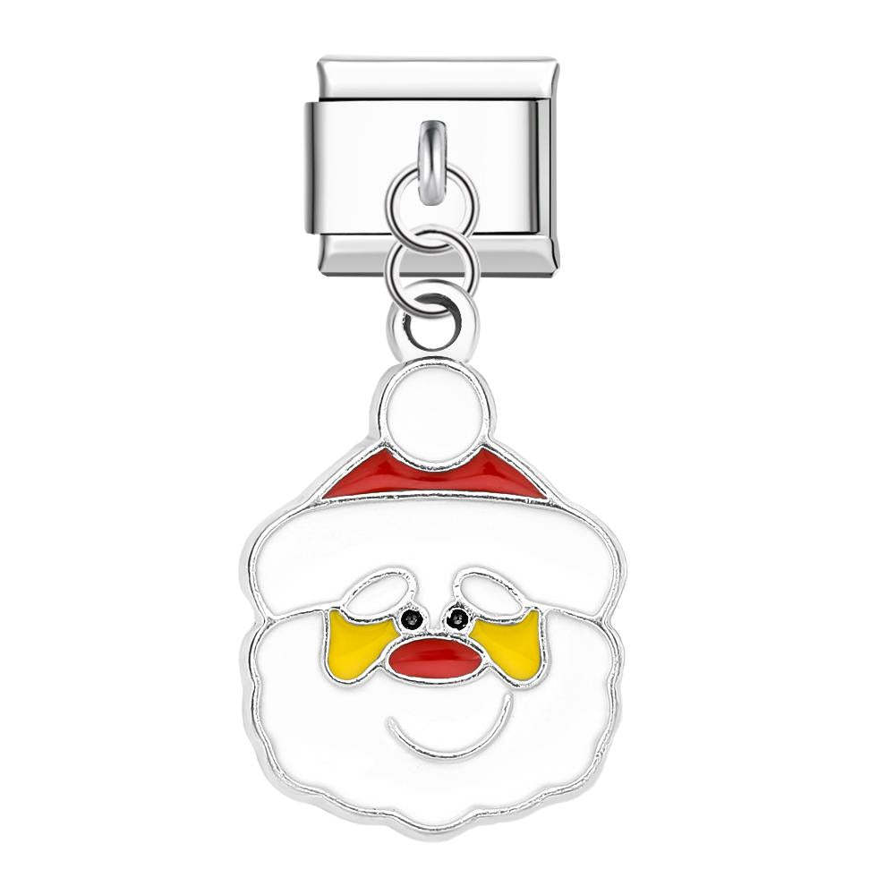 Santa Claus Italian Charm For Italian Charm Bracelets Composable Link Christmas Gift - yournamenecklaceau