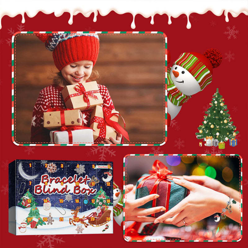 Christmas Advent Calendar Diy Bracelet Box Advent Calendar 24-Frame Calendar Surprise Bell Box - yournamenecklaceau
