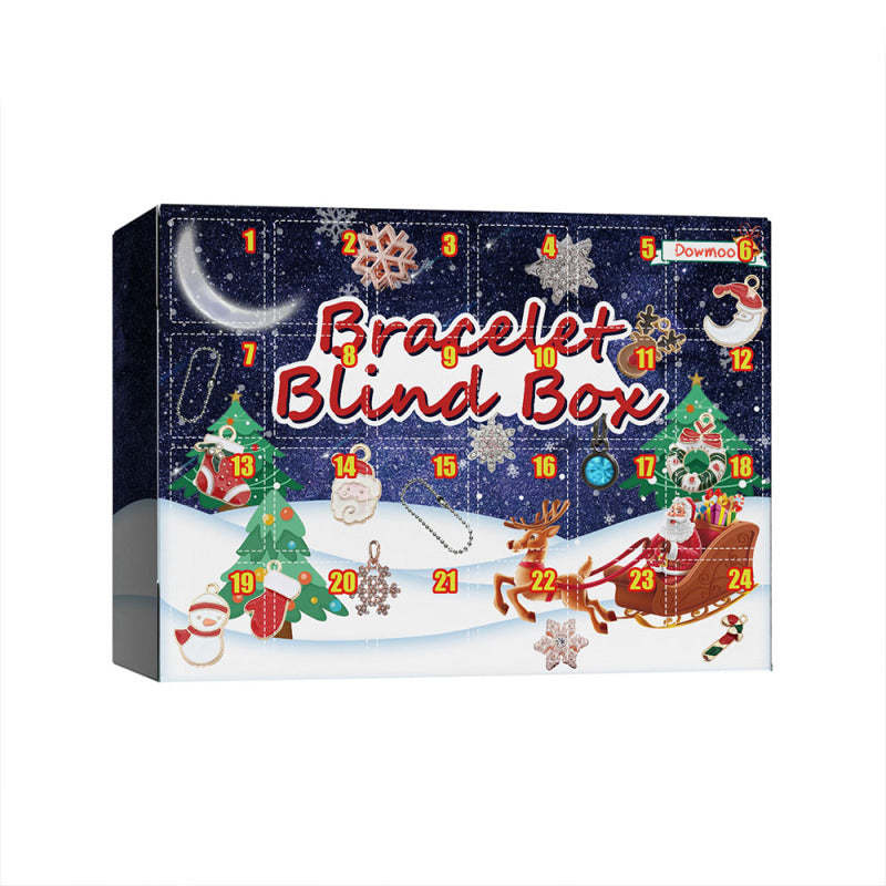 Christmas Advent Calendar Diy Bracelet Box Advent Calendar 24-Frame Calendar Surprise Bell Box - yournamenecklaceau