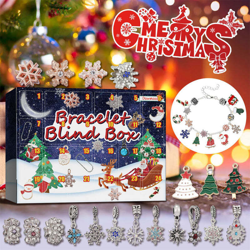 Christmas Advent Calendar Diy Bracelet Box Advent Calendar 24-Frame Calendar Surprise Bell Box - yournamenecklaceau
