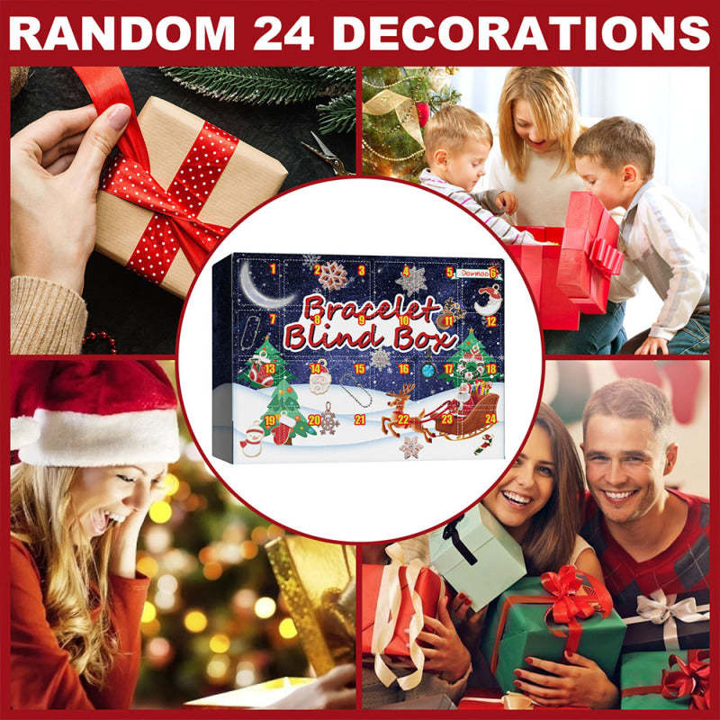 Christmas Advent Calendar Diy Bracelet Box Advent Calendar 24-Frame Calendar Surprise Bell Box - yournamenecklaceau