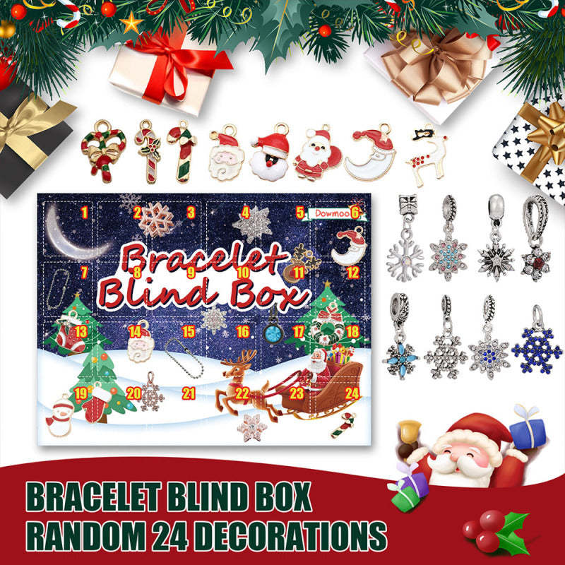Christmas Advent Calendar Diy Bracelet Box Advent Calendar 24-Frame Calendar Surprise Bell Box - yournamenecklaceau