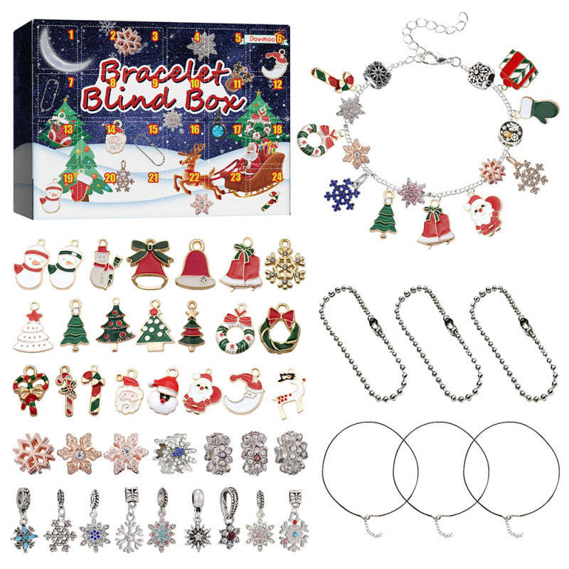 Christmas Advent Calendar Diy Bracelet Box Advent Calendar 24-Frame Calendar Surprise Bell Box - yournamenecklaceau