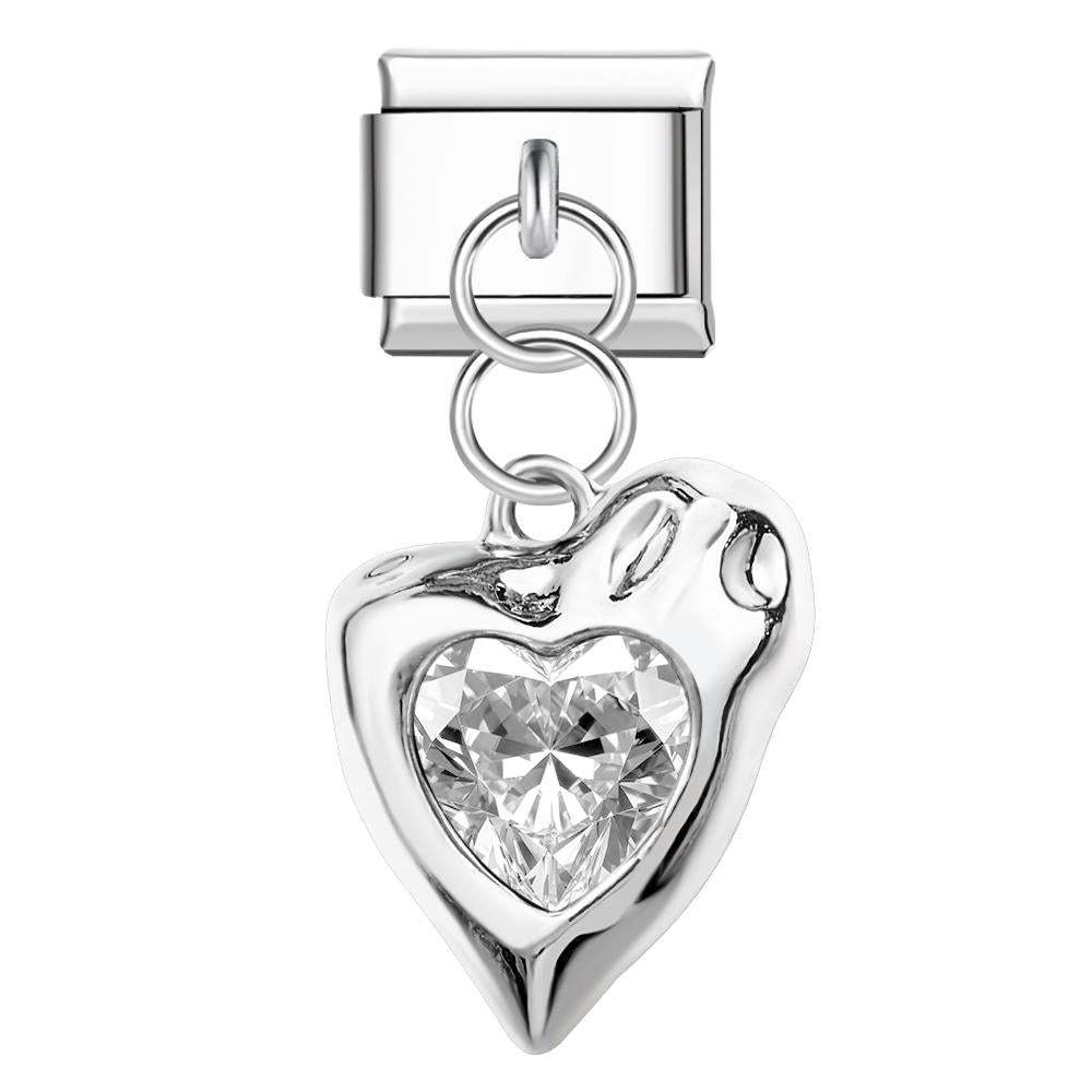 Shining Love Italian Charm For Italian Charm Bracelets Composable Link - yournamenecklaceau