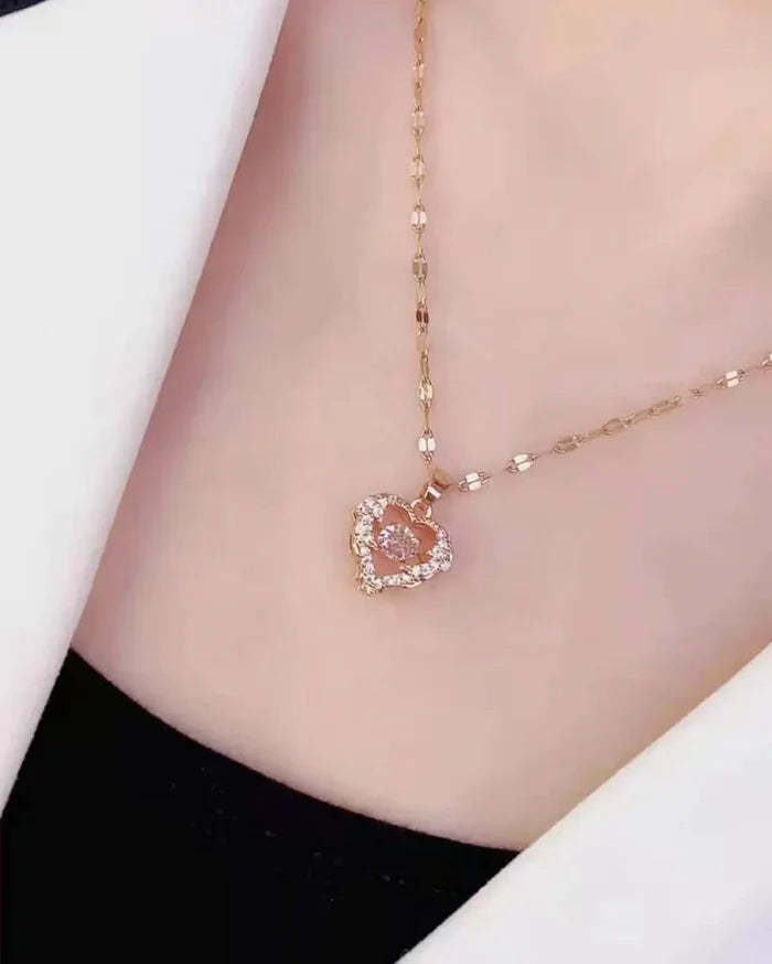 Love Heart Necklace Elegant Wing Diamond Gift - yournamenecklaceau