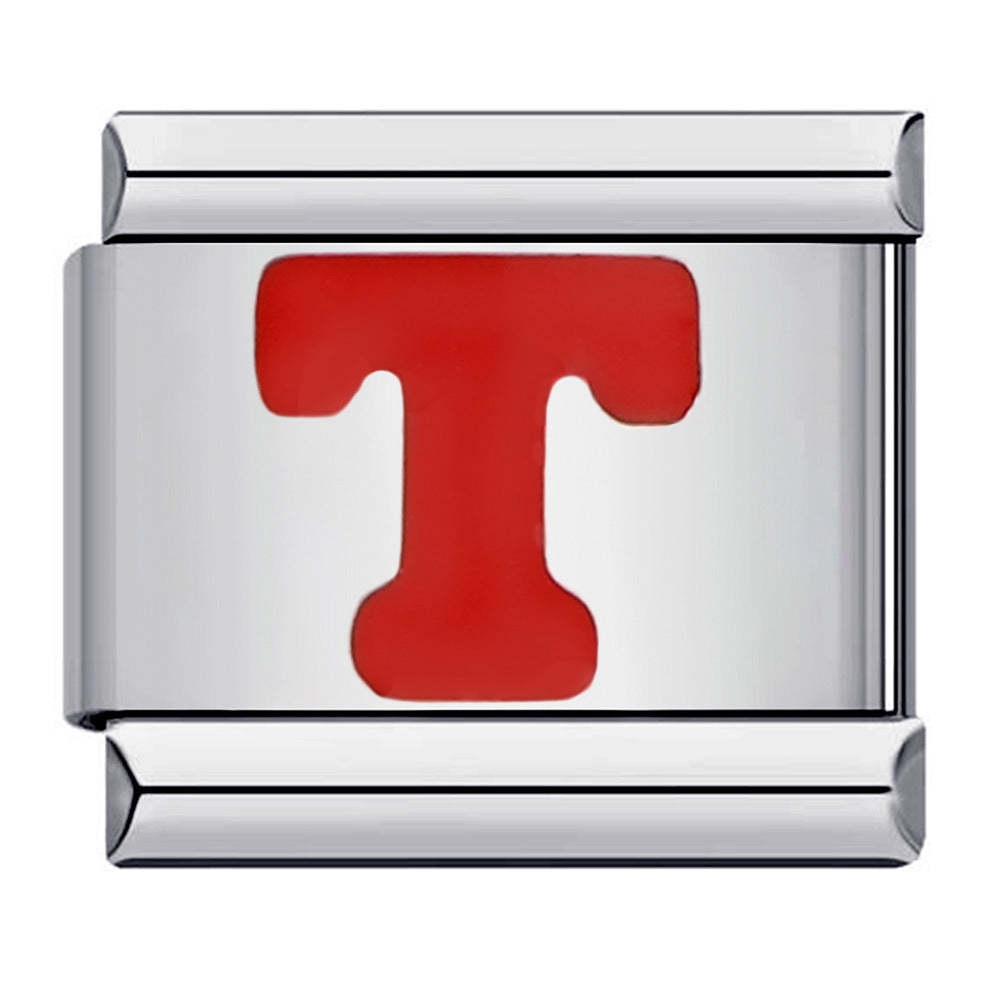 Red Letter T Italian Charm For Italian Charm Bracelets Composable Link - yournamenecklaceau