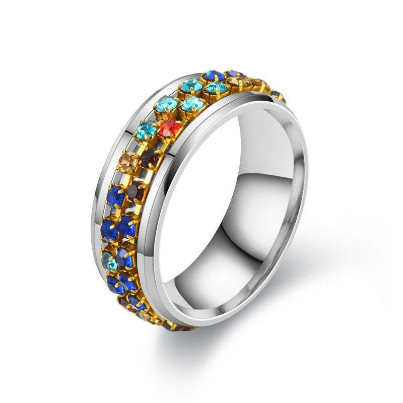 Stainless Steel Rotating Rings Anxiety Relieving Ring Jewelry Gifts for Women Men - yournamenecklaceau