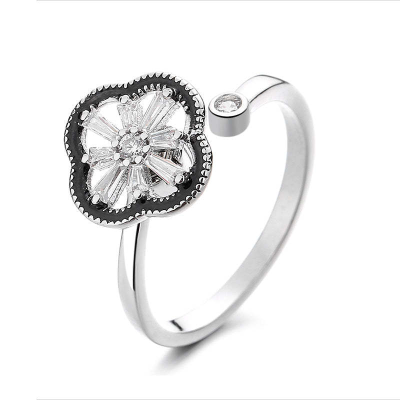 Spinner Ring Relieving Anxiety Adjustable Rotating Ring Jewelry Gifts for Women - yournamenecklaceau
