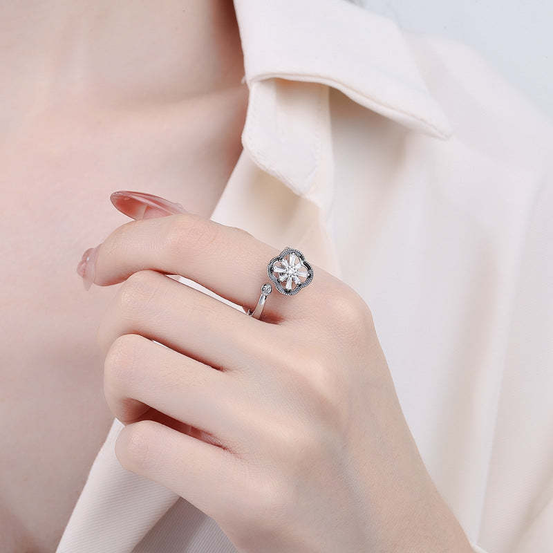 Spinner Ring Relieving Anxiety Adjustable Rotating Ring Jewelry Gifts for Women - yournamenecklaceau