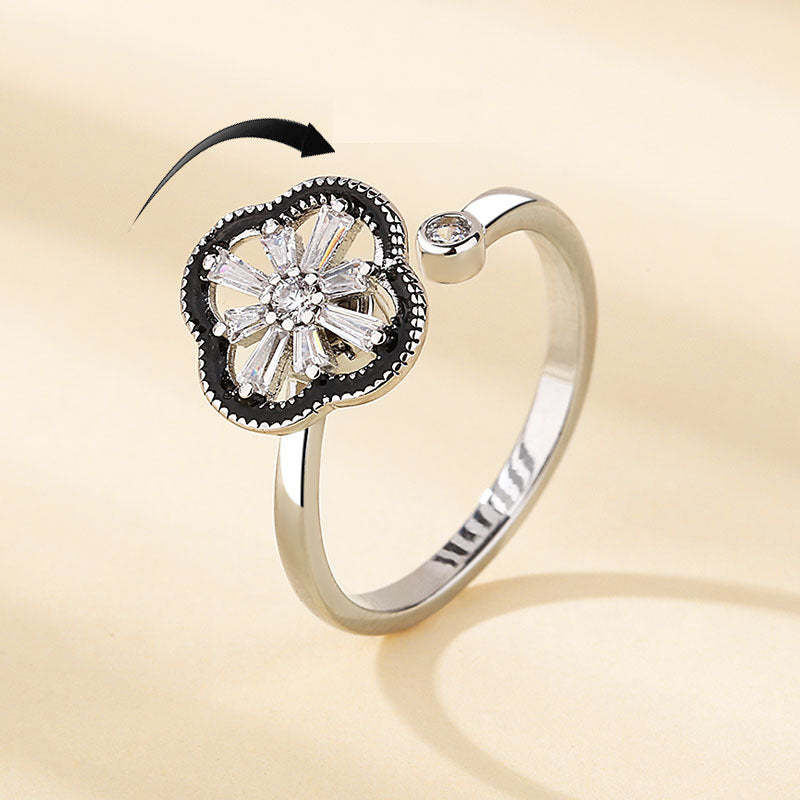 Spinner Ring Relieving Anxiety Adjustable Rotating Ring Jewelry Gifts for Women - yournamenecklaceau