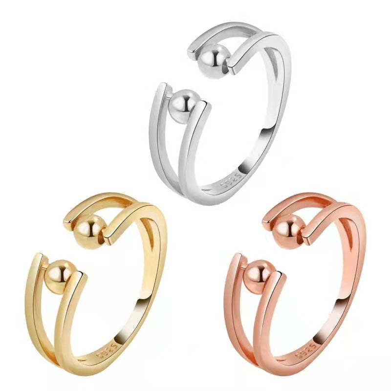 Rotating Ring Relieving Anxiety Adjustable Spinner Ring Jewelry Gift for Women Men - yournamenecklaceau
