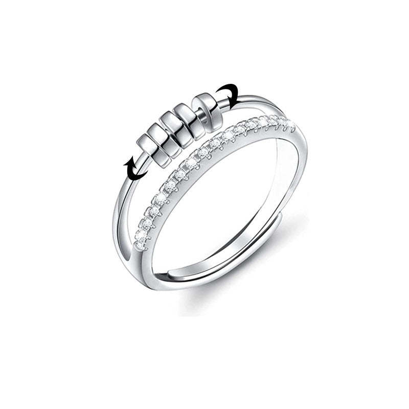 Spinner Ring Adjustable Anxiety Fidget Rings for Relieving Stress Ring Jewelry Gifts - yournamenecklaceau